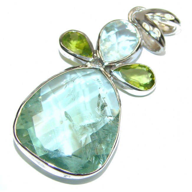 Green Amethyst .925 Sterling Silver handcrafted pendant