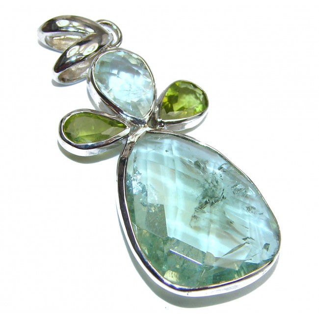 Green Amethyst .925 Sterling Silver handcrafted pendant