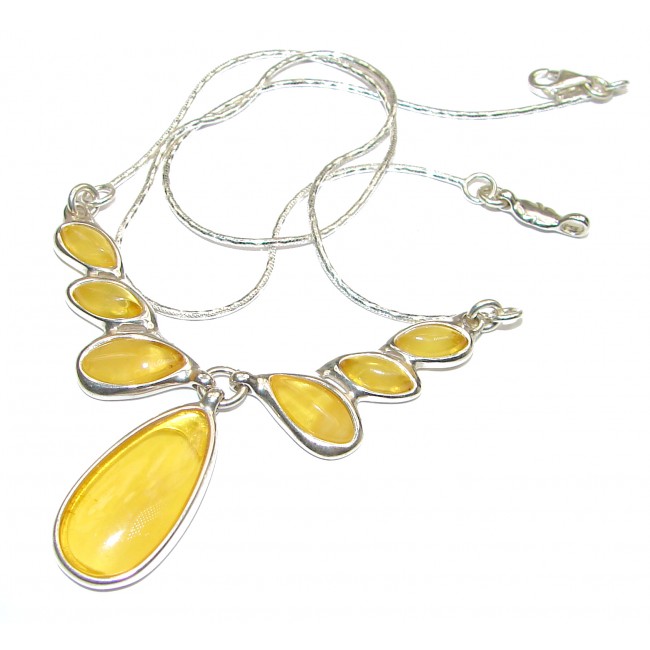 Natural Beauty Warm Butterscotch Baltic Amber .925 Sterling Silver handmade necklace