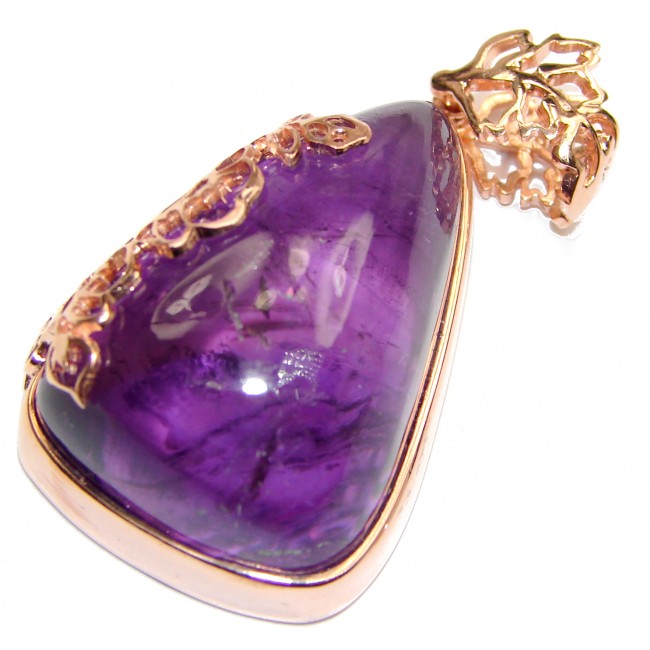 Huge Top Quality Natural 102 ct Amethyst .925 Sterling Silver handmade Pendant