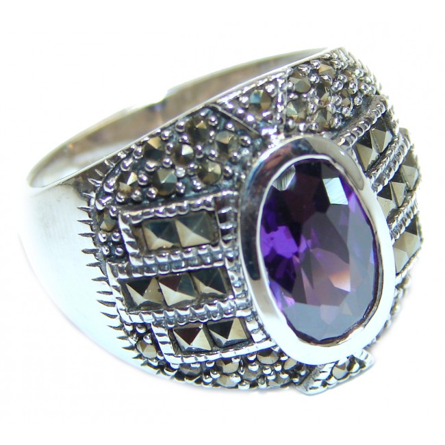 Ultra Fancy Cubic Zirconia .925 Sterling Silver Cocktail ring s. 9