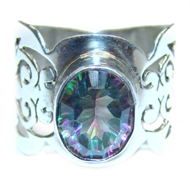 Exotic Magic Topaz .925 Sterling Silver handcrafted Ring s. 9