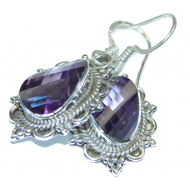 Purple Rainbow Topaz .925 Sterling Silver handmade earrings