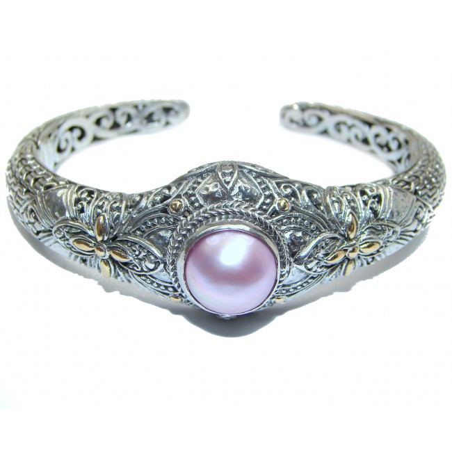 Big Dreamer Real Pearl .925 Sterling Silver handcrafted Statement Bracelet / Cuff