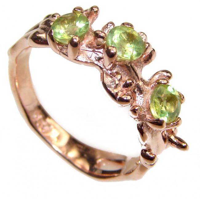 Energizing genuine Peridot .925 Sterling Silver handcrafted Ring size 7