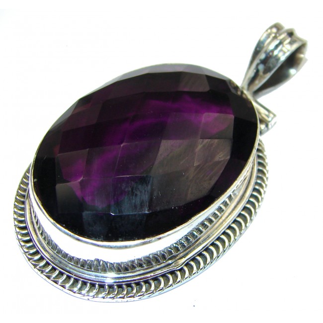 Large Purple Quartz .925 Sterling Silver handcrafted pendant