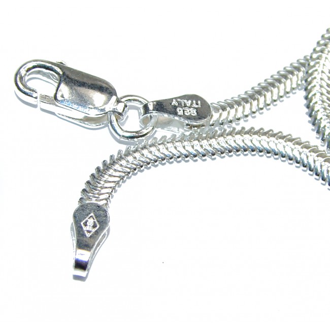 Snake Rhodium OVER Sterling Silver Chain 20'' long, 3 mm wide