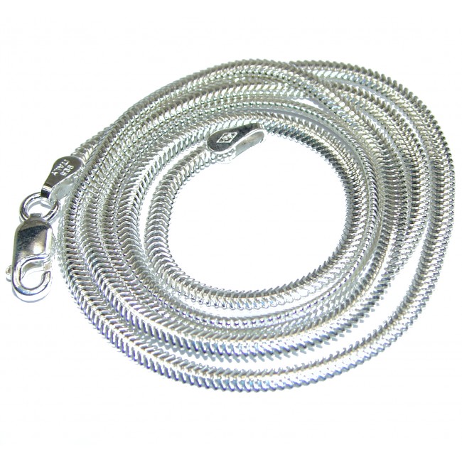 Snake Rhodium OVER Sterling Silver Chain 20'' long, 3 mm wide