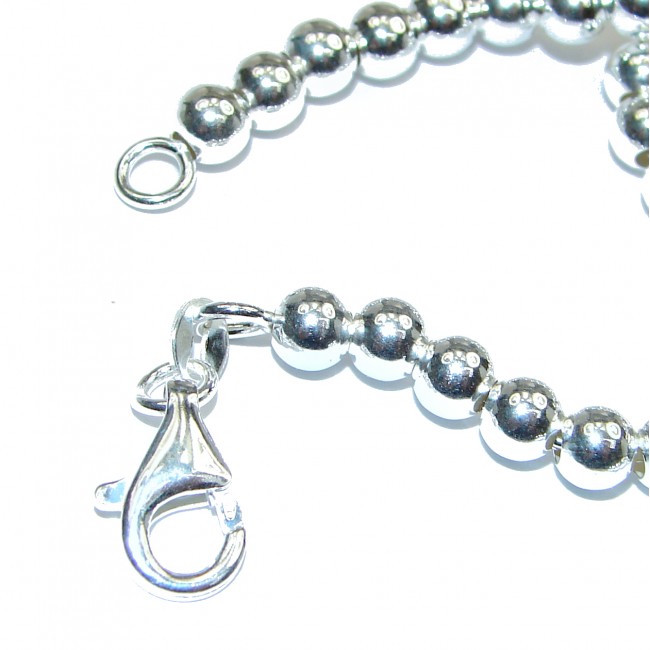 Fancy Silver Beads 10mm Sterling Silver Chain 18'' long, 5 mm wide