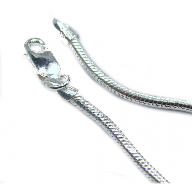 Round Snake .925 Sterling Silver Chain 20" long, 1.5 mm wide