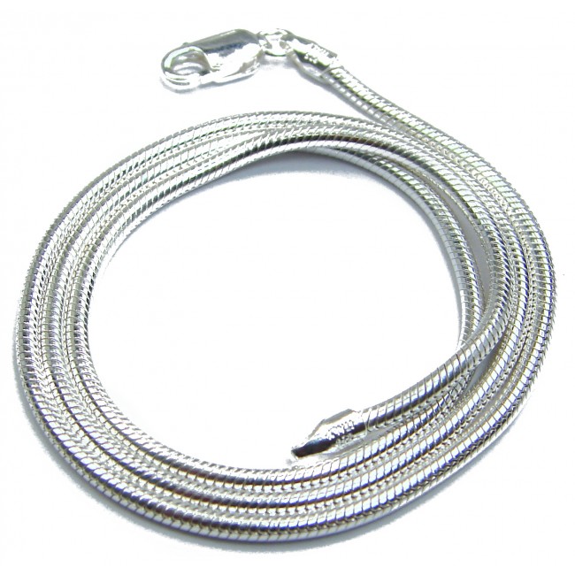 Round Snake .925 Sterling Silver Chain 20" long, 1.5 mm wide