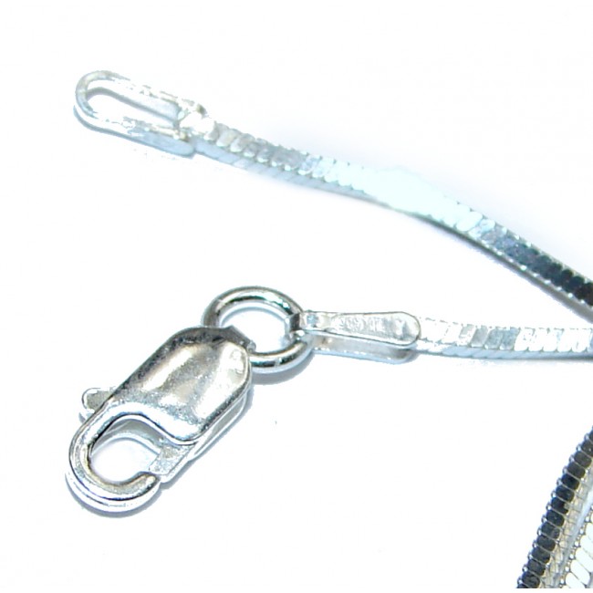 Square Snake Rhodium over Sterling Silver Chain 22'' long, 2 mm wide