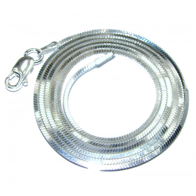Square Snake Rhodium over Sterling Silver Chain 22'' long, 2 mm wide