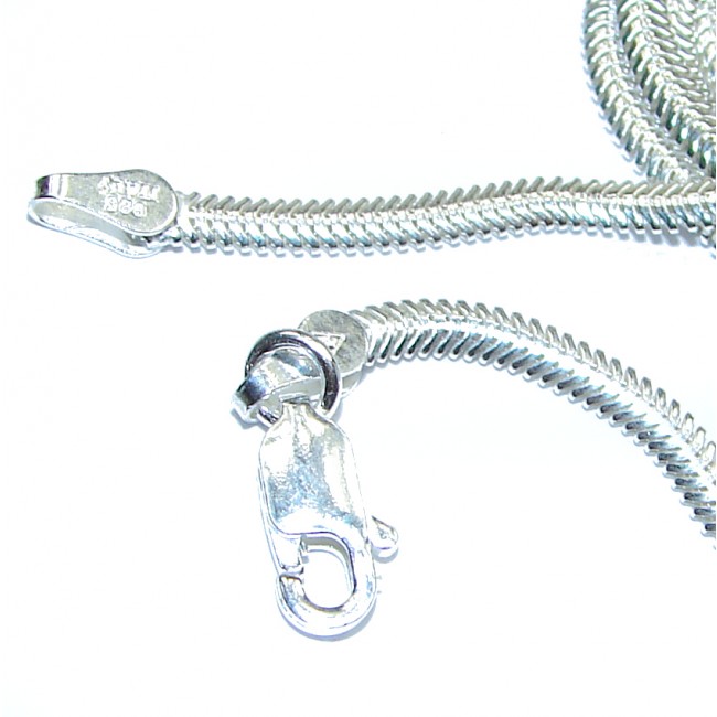 Snake Rhodium OVER Sterling Silver Chain 24'' long, 3 mm wide