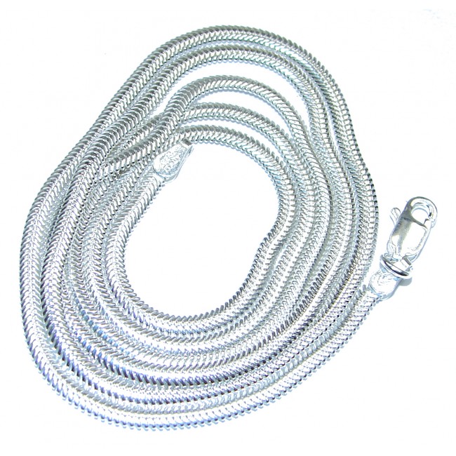 Snake Rhodium OVER Sterling Silver Chain 24'' long, 3 mm wide