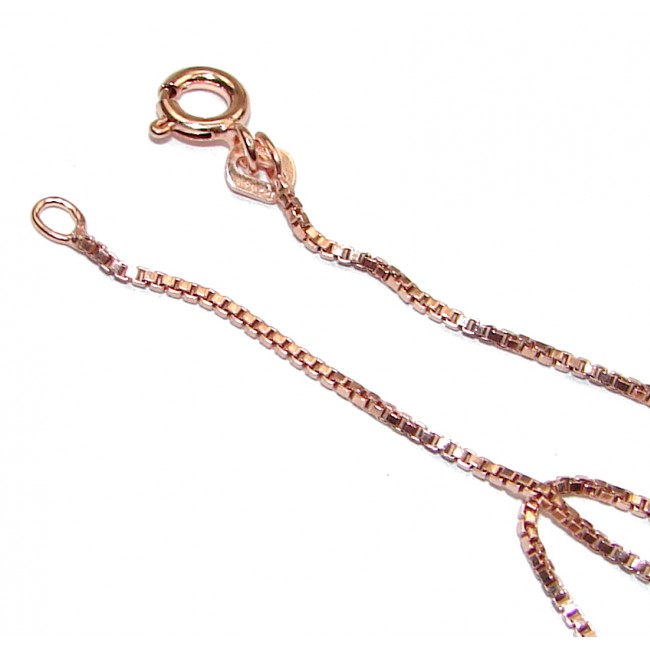 Greek Box Rose Gold over Sterling Silver Chain 20'' long, 1 mm wide