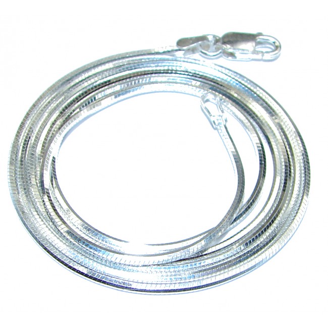 Round Snake .925 Sterling Silver Chain 24'' long, 2 mm wide