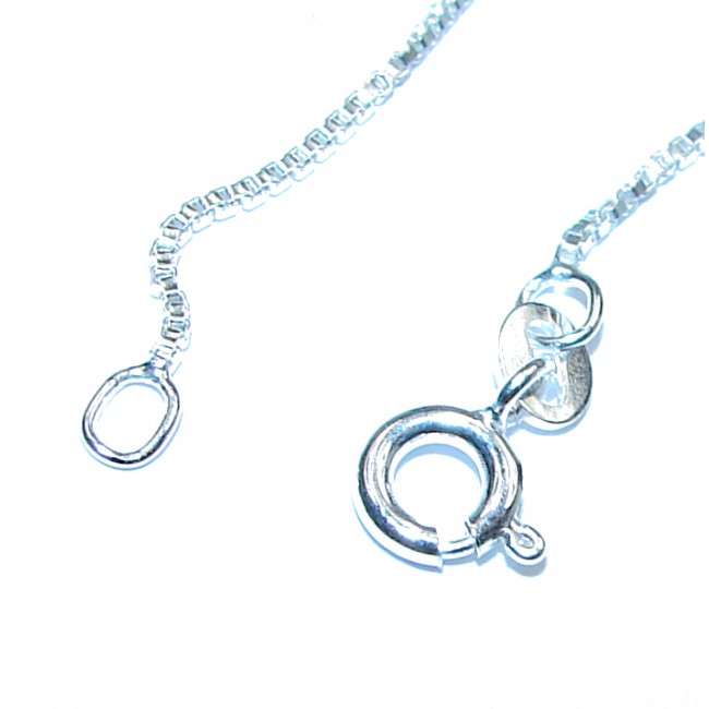 Box design Sterling Silver Chain 20'' long, 3 mm wide