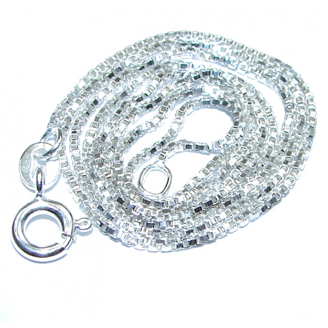 Box design Sterling Silver Chain 20'' long, 3 mm wide