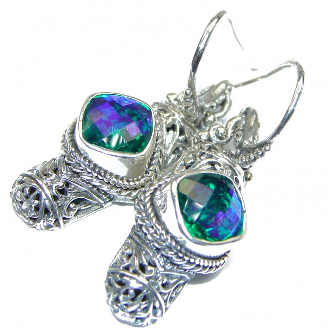 Amazing Aqua Topaz .925 Sterling Silver handmade earrings