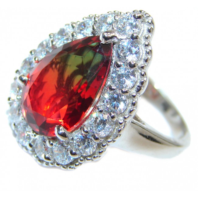 Top Quality Magic Tourmaline .925 Sterling Silver handcrafted Ring s. 6 3/4