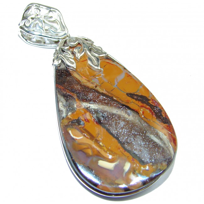 Pure Perfection Authentic Australian Boulder Opal .925 Sterling Silver handmade Pendant