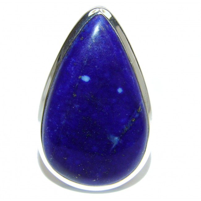 Large Natural Lapis Lazuli .925 Sterling Silver handcrafted ring size 8