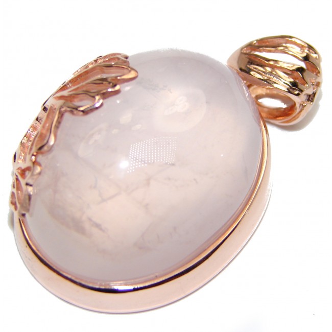 Perfect facteted Rose Quartz 18K Gold over .925 Sterling Silver handmade pendant