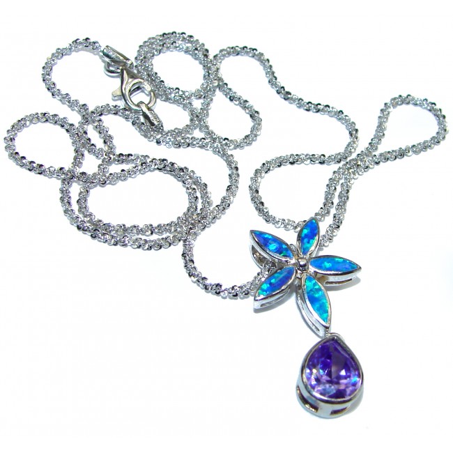 One of the kind Japanese Opal .925 Sterling Silver handmade necklace