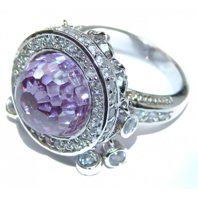 Spectacular genuine Amethyst .925 Sterling Silver handcrafted Ring size 6