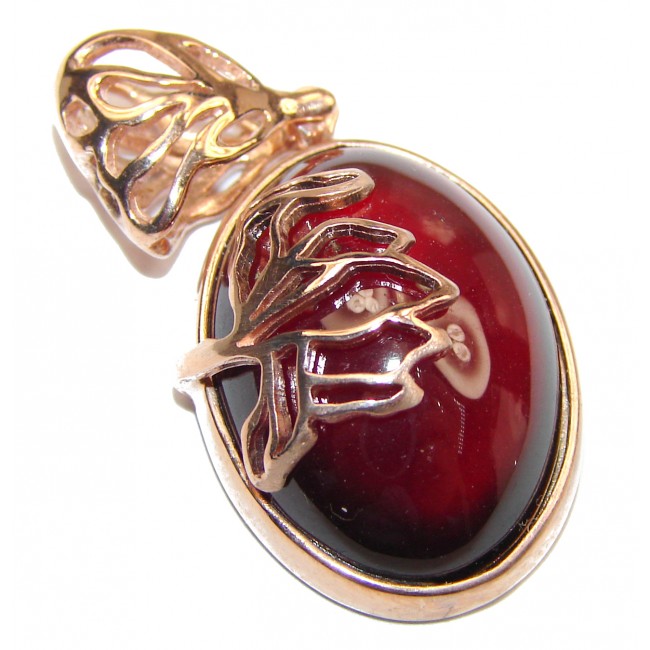 Beautiful genuine Garnet 18ct Rose Gold over .925 Sterling Silver handcrafted Pendant