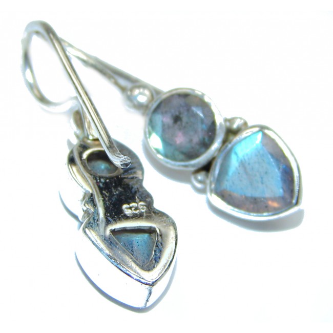 Perfect genuine Labradorite .925 Sterling Silver handmade earrings