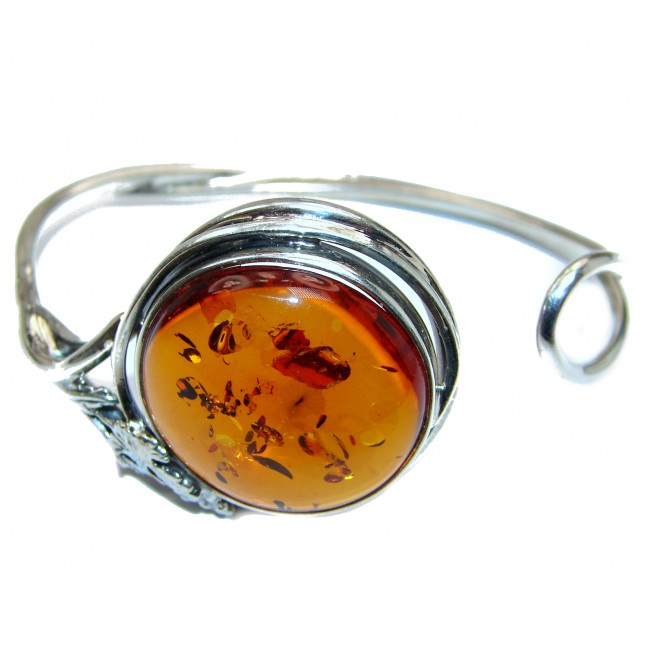 Wonderful genuine Baltic Amber .925 Sterling Silver Bracelet / Cuff