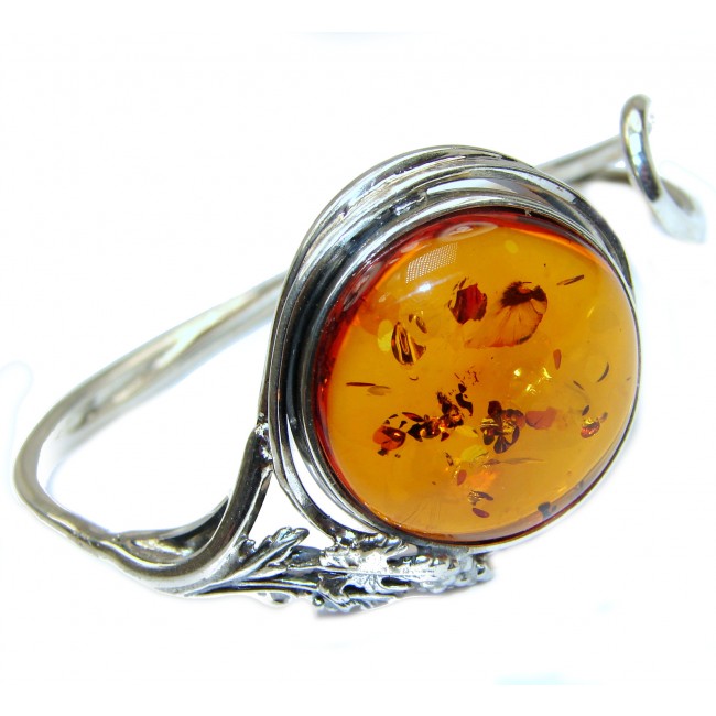 Wonderful genuine Baltic Amber .925 Sterling Silver Bracelet / Cuff