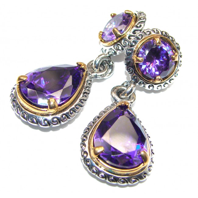 Sublime Authentic Purple Quartz .925 Sterling Silver handmade earrings
