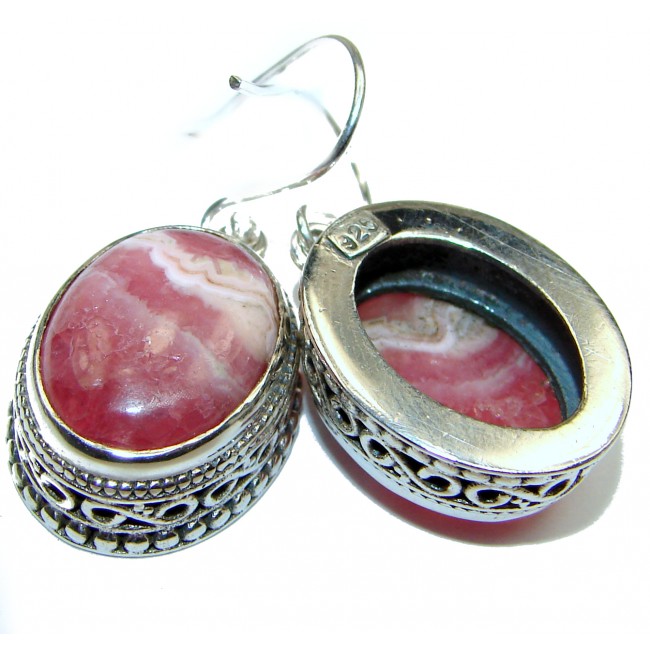 Pink Argentinian Rhodochrosite .925 Sterling Silver handmade earrings