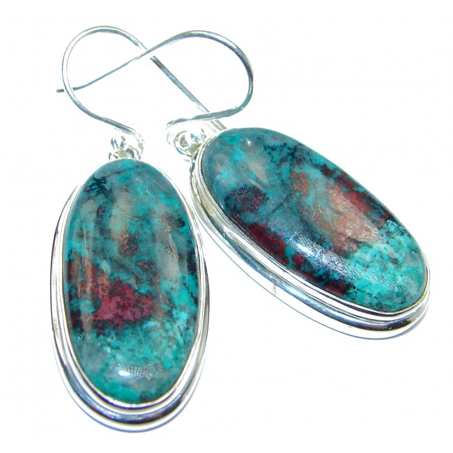 Large Natural Sonora Jasper .925 Sterling Silver handcrafted Earrings