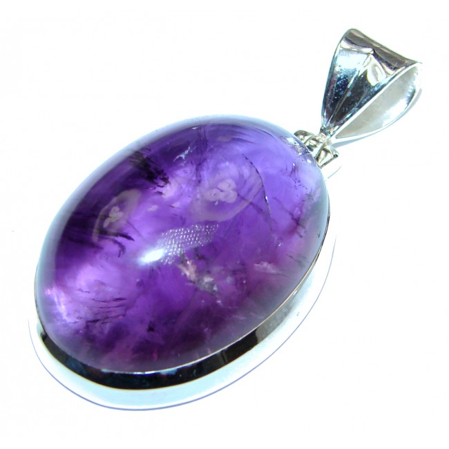Purple Moon Genuine Amethyst .925 Sterling Silver handcrafted pendant