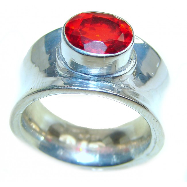 Red Quartz .925 Sterling Silver handcrafted ring s. 8