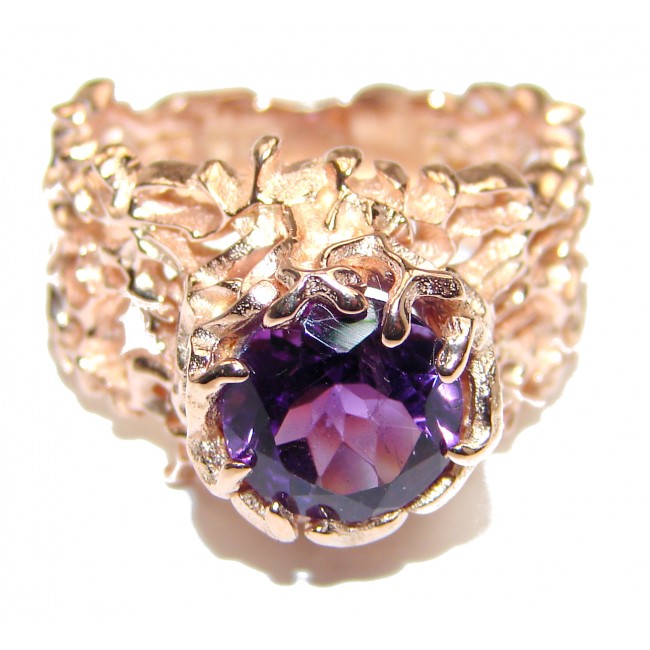 Spectacular genuine 19ctw Amethyst .925 Sterling Silver handcrafted Ring size 8 1/4