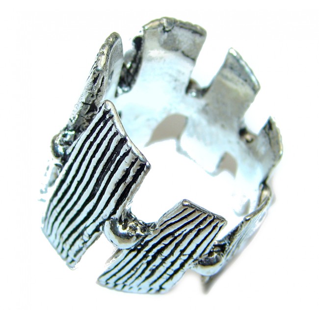 Large Bali made .925 Sterling Silver handcrafted Ring s. 6 1/4