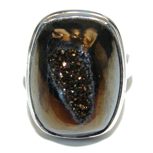 Mysterious Titanum Druzy .925 Sterling Silver ring s. 6 3/4
