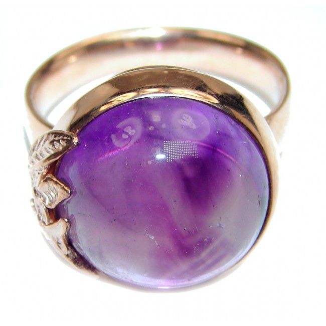 Spectacular genuine Amethyst .925 Sterling Silver handcrafted Ring size 8 adjustable