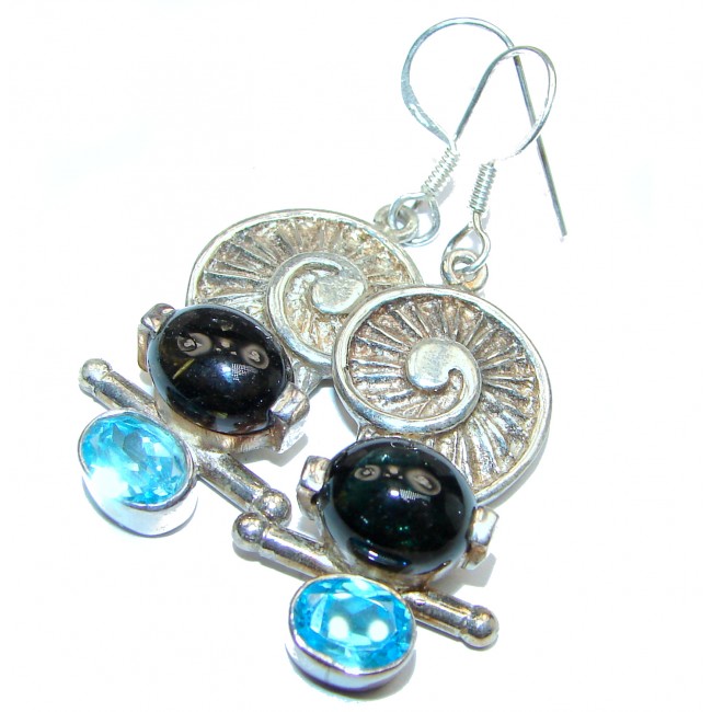 Authentic Smoky Topaz .925 Sterling Silver handmade earrings