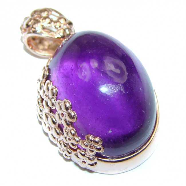 Purple Moon Genuine Amethyst 14k God.925 Sterling Silver handcrafted pendant