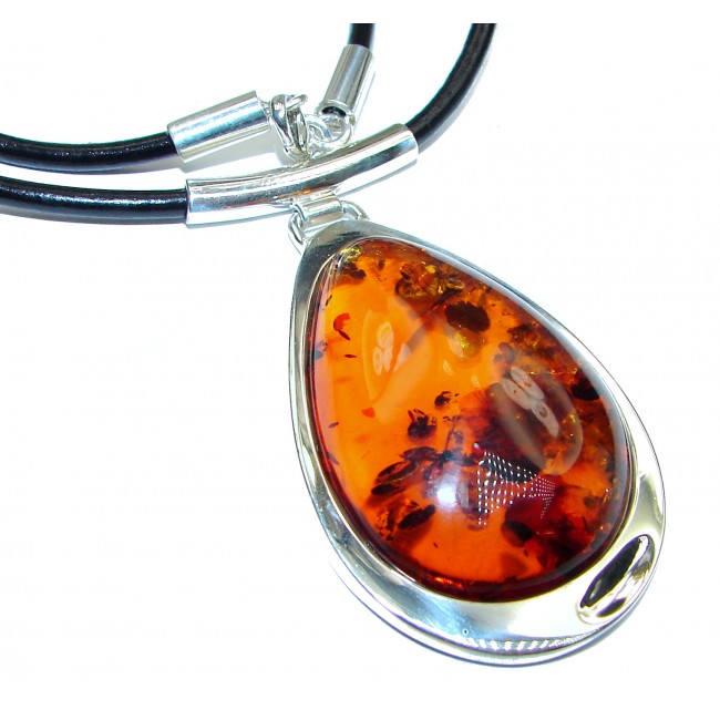 Huge Natural Baltic Amber .925 Sterling Silver HANDMADE necklace