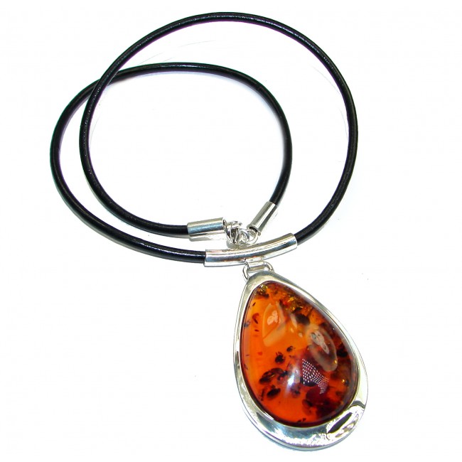 Huge Natural Baltic Amber .925 Sterling Silver HANDMADE necklace
