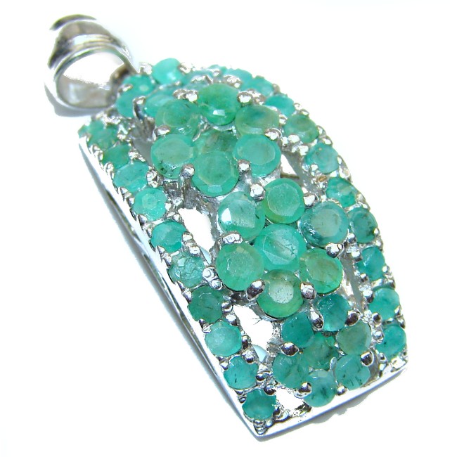 Authentic Emerald .925 Sterling Silver Pendant