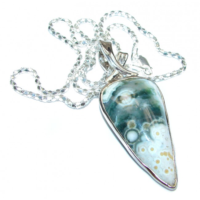 Ocean Inspired genuine Ocean Jasper .925 Sterling Silver handmade necklace