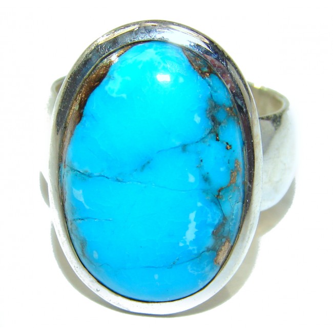 Turquoise .925 Sterling Silver handcrafted ring; s. 6 1/4